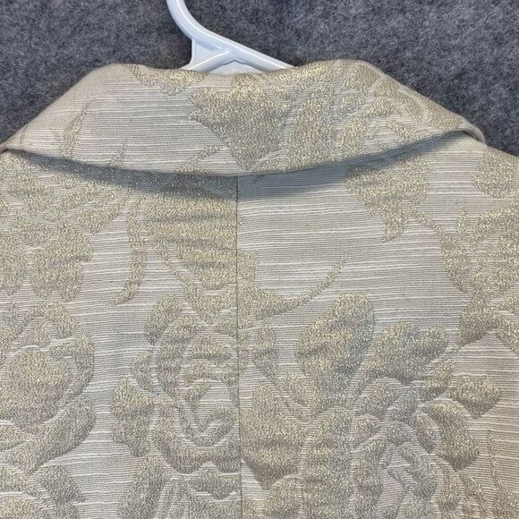 GEORGE Me Designs By Mark Eisen Blazer Women's Size 12 Cream Floral Metallic - Picture 10 of 13